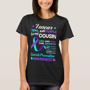 T-shirt Je Porte Turquoise Et Violet Pour Mon Cousin Suici