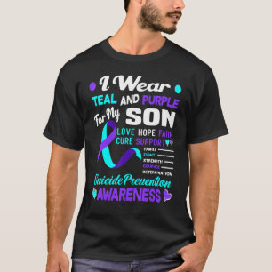 T-shirt Je Porte Turquoise Et Violet Pour Mon Fils Suicide