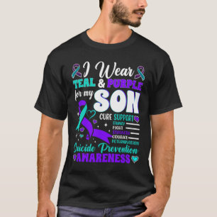 T-shirt Je Porte Turquoise Et Violet Pour Mon Fils Suicide