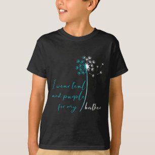T-shirt Je Porte Turquoise Et Violet Pour Mon Frère Suicid