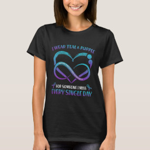 T-shirt Je Porte Turquoise Et Violet Pour Quelqu'Un Que Je