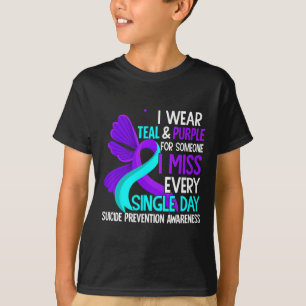 T-shirt Je Porte Turquoise Et Violet Pour Quelqu'Un Qui Me