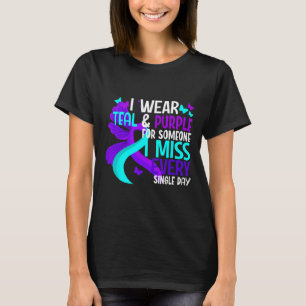 T-shirt Je Porte Turquoise Et Violet Pour Quelqu'Un Qui Me