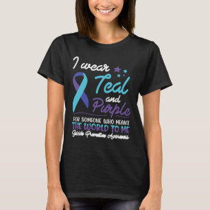 T-shirt Je Porte Turquoise Et Violet Pour Quelqu'Un Qui Ve