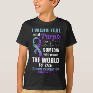 T-shirt Je Porte Turquoise Et Violet Pour Quelqu'Un Qui Ve