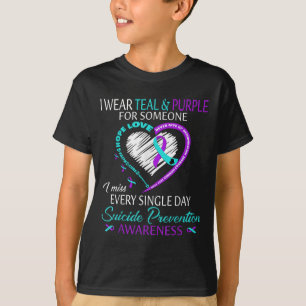 T-shirt Je Porte Turquoise Et Violet Pour Quelqu'Un Suicid