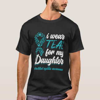 T-shirt Je Porte Turquoise Pour Ma Fille Cystite Interstit