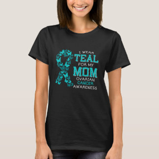 T-shirt Je Porte Turquoise Pour Ma Mère Cancer De L'Ovaire