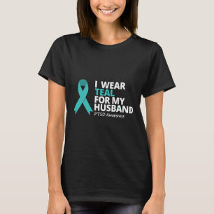 T-shirt Je Porte Turquoise Pour Mon Mari Ptsd Turquoise Ri