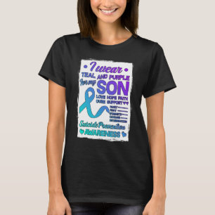 T-shirt Je Porte Turquoise & Violet Pour Mon Fils Préventi