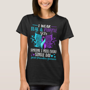 T-shirt Je Porte Turquoise & Violet Pour Quelqu'Un Qui Me 