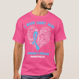 T-shirt Je Porte Un Bleu Léger Pour La Sensibilisation À L