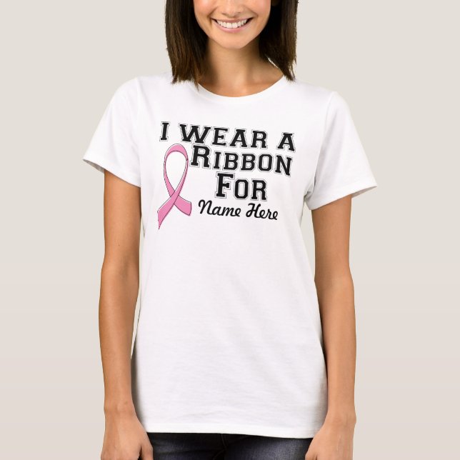 T-shirt Je porte un cancer du sein au ruban rose (Devant)