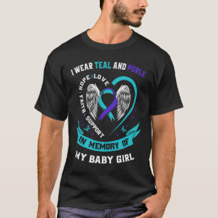 T-shirt Je Porte Un Ribb Turquoise Et Violet Sensibilisati