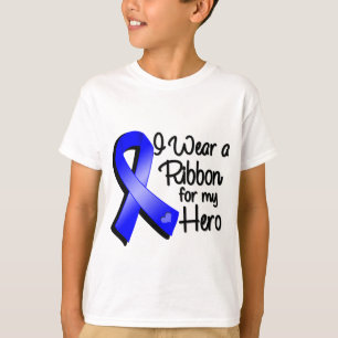 T-shirt Je porte un ruban bleu pour mon héros