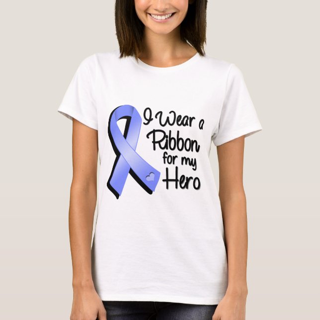 T-shirt Je porte un ruban de persienne pour mon héros (Devant)