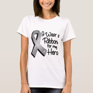 T-shirt Je porte un ruban gris pour mon héros