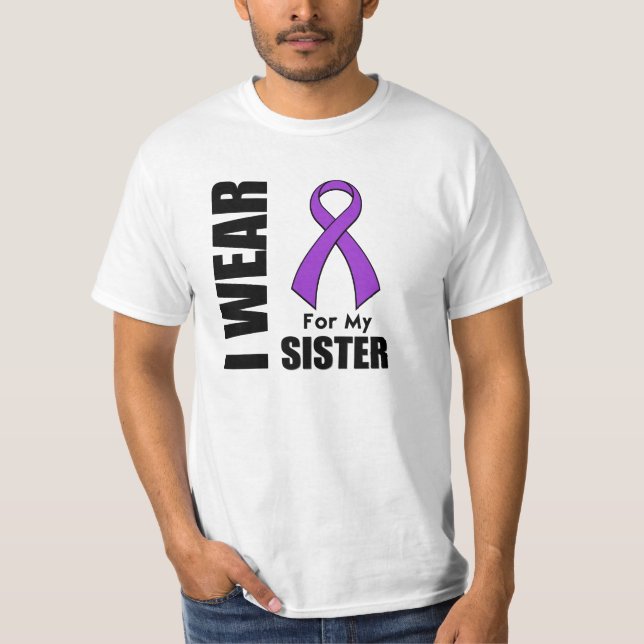 T-shirt Je porte un ruban pourpre pour ma soeur (Devant)