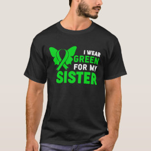 T-shirt Je porte un ruban vert Sœur Sensibilisation au nan