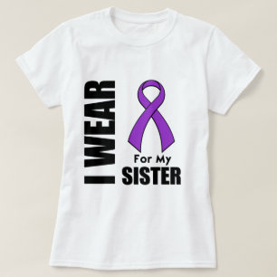 T-shirt Je porte un ruban violet pour ma soeur