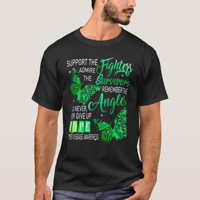 T-shirt Je Porte Un Soutien Vert Aux Combattants Maladie D (Devant)