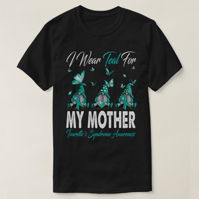 T-shirt Je porte un Turquoise pour l'Awar sur le syndrome  (Design devant)