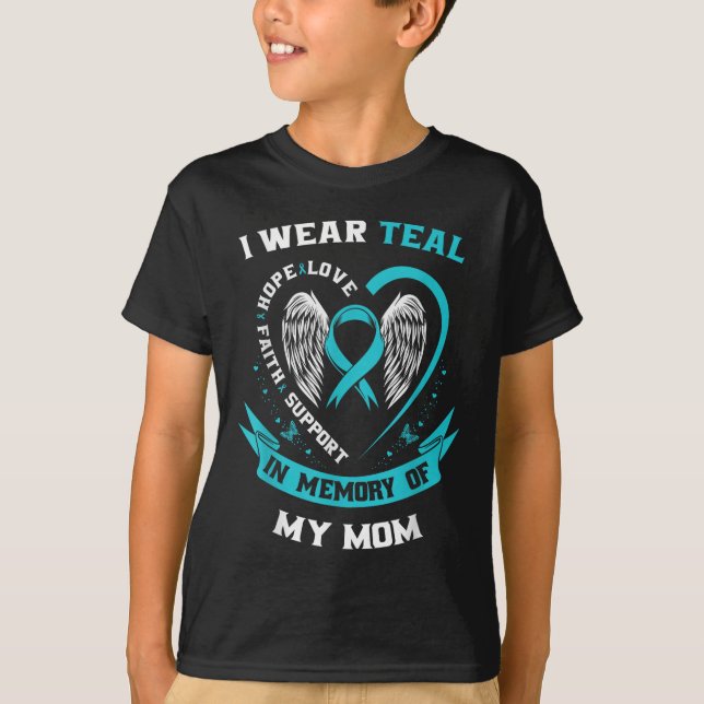 T-shirt Je Porte Un Turquoise Pour Mon Fa De Sensibilisati (Devant)