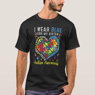 T-shirt Je porte une superbe Blue Autism Awareness pour mo