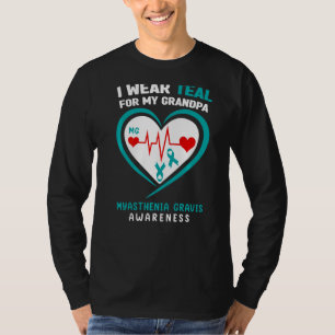 T-shirt Je Porte Une Turquoise Pour Mon Grand-Père Myasthe