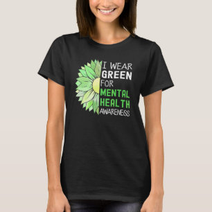 T-shirt Je Porte Vert Pour Sensibilisation À La Santé Ment