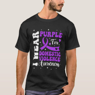 T-shirt Je Porte Violet Violence Domestique Hommes Femmes