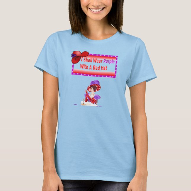 T-shirt Je porterai du violet avec un tee casquette rouge (Devant)