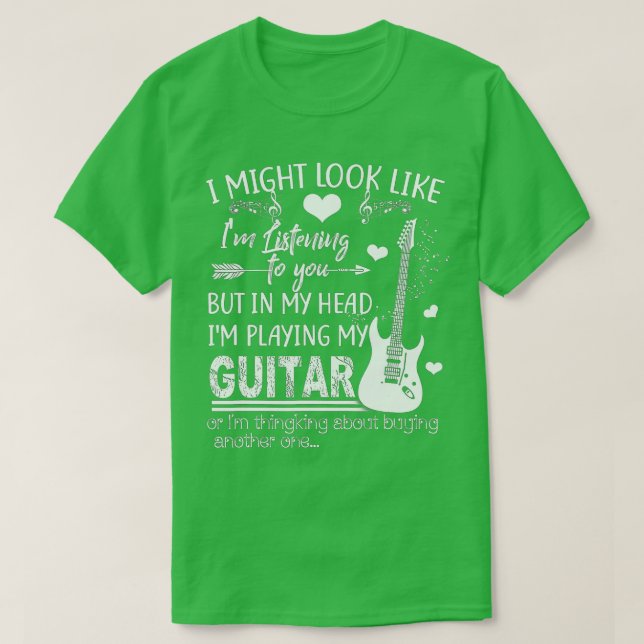 T-shirt Je pourrais avoir l'air de vous écouter de la musi (Design devant)