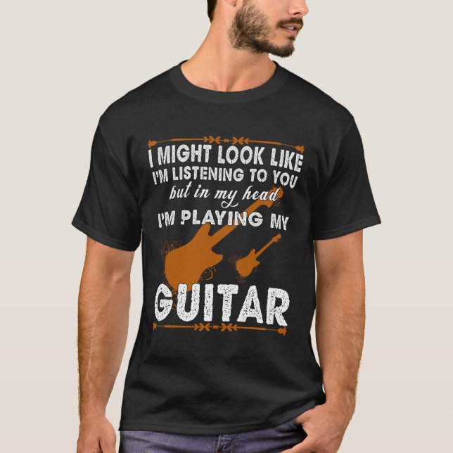T-shirt Je pourrais regarder comme j'écoute vous mais dans (Devant)