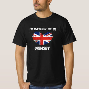 T-shirt Je préfère être dans Grimsby - Union Jack Heart
