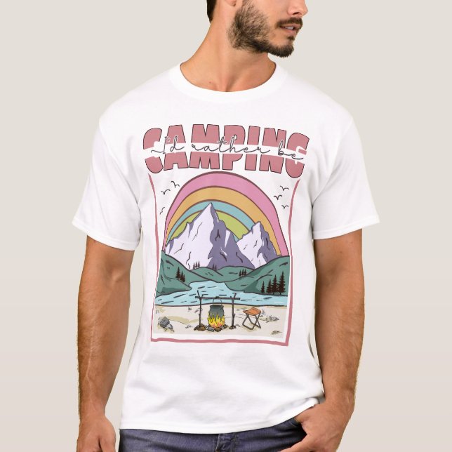 T-shirt Je préfère être en camping (Devant)