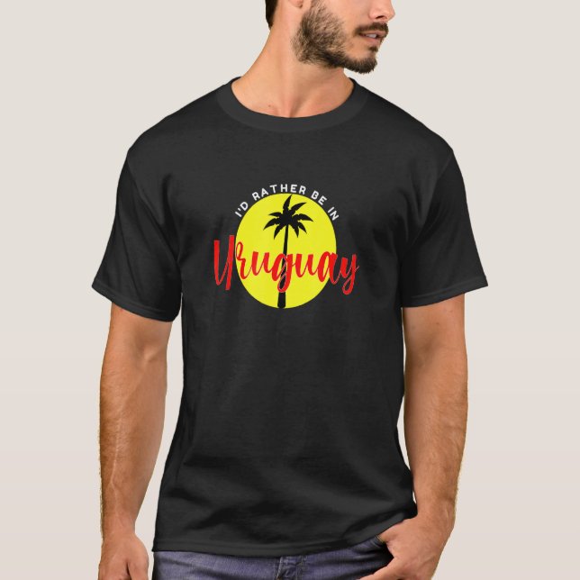 T-shirt Je préfère être en Uruguay - Plage Vacation Blue (Devant)
