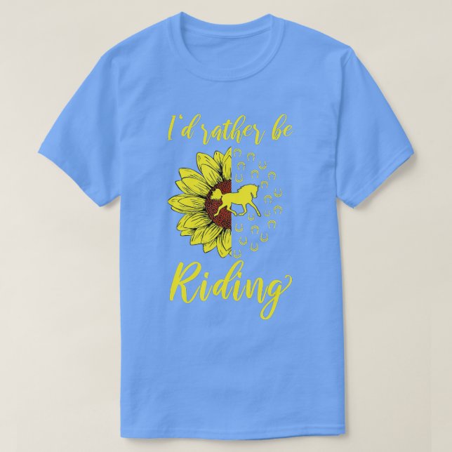 T-shirt Je Préfère Faire Du Cheval À Cheval Sunflower Love (Design devant)