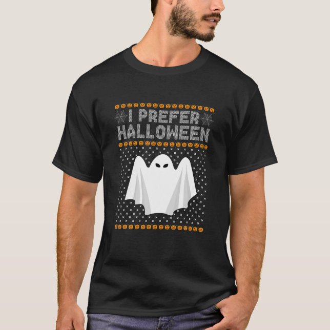 T-shirt Je Préfère Halloween Sweater de Noël Funny Ugly Xm (Devant)
