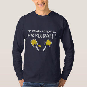 T-shirt Je préfère jouer au pickleball Nom personnalisé bl