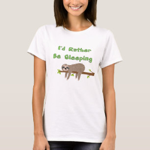 T-shirt Je préférerais dormir dans une fente drôle sur un
