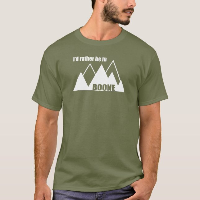 T-shirt Je préférerais être à Boone North Carolina Mountai (Devant)