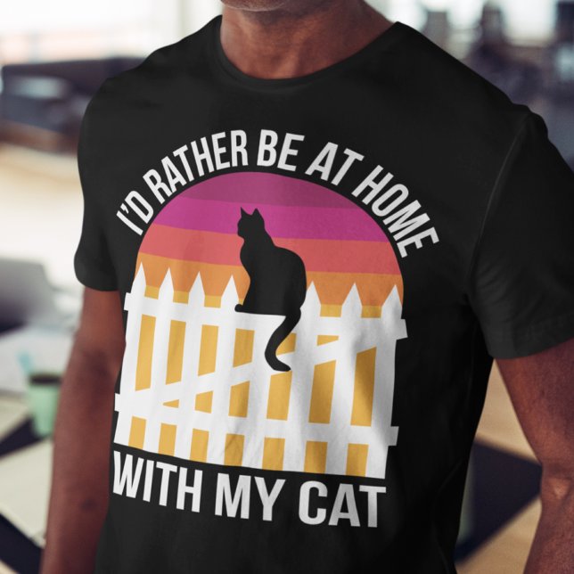 T-shirt Je préférerais être à la maison avec mon chat (Créateur téléchargé)