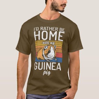 T-shirt Je Préférerais Être À La Maison Avec Mon Cochon De