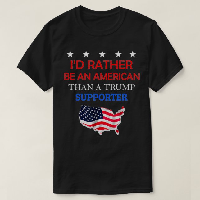 T-shirt Je préférerais être Américain plutôt qu'un partisa (Design devant)