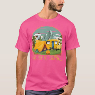 T-shirt Je Préférerais Être Camping Vintage Amateurs De Ca