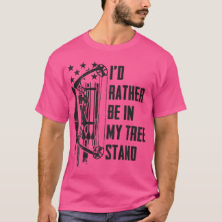 T-shirt Je Préférerais Être Dans Mon Arbre Stand Camo Deer