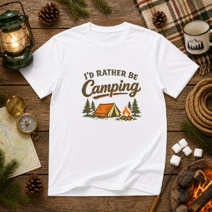 T-shirt Je préférerais être en camping humour de camping