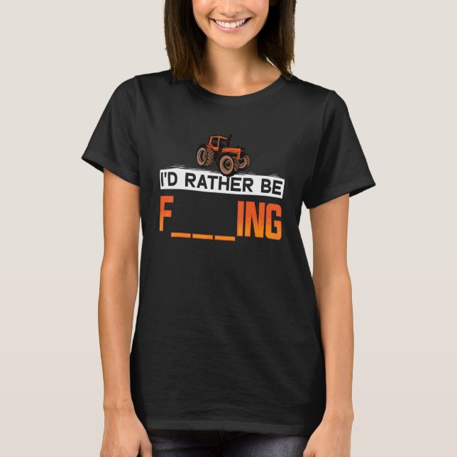 T-shirt Je préférerais être l'agriculture Barnyard Harvest (Devant)