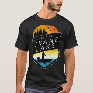 T-shirt Je préférerais être sur Crane Lake Wisconsin Sunse